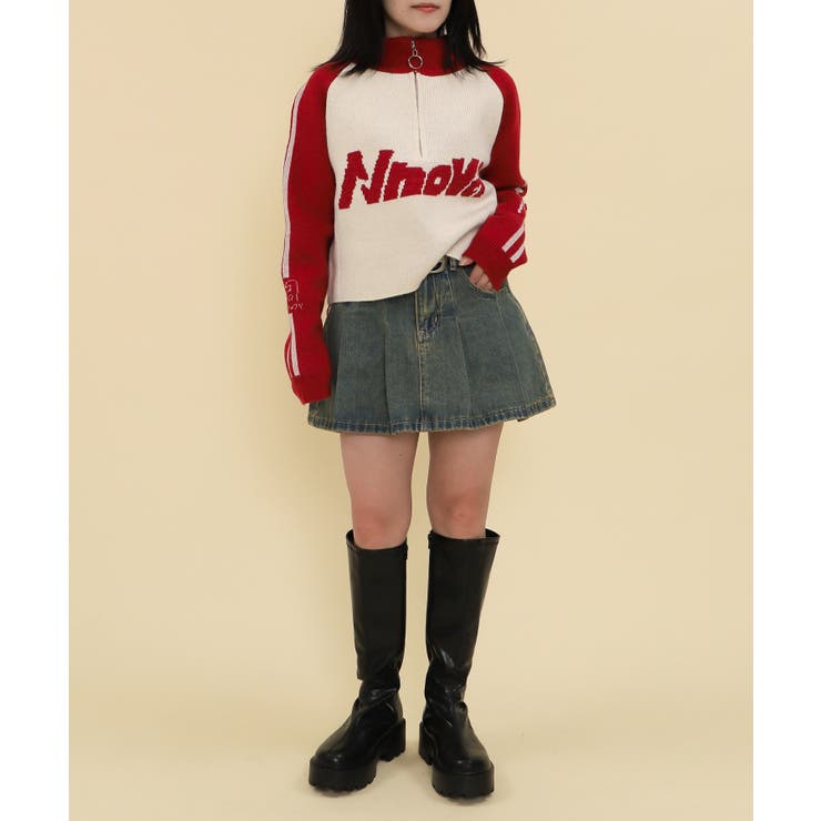 ハーフジップロゴラグランニットプルオーバー | WEGO【WOMEN】 | 詳細画像7 