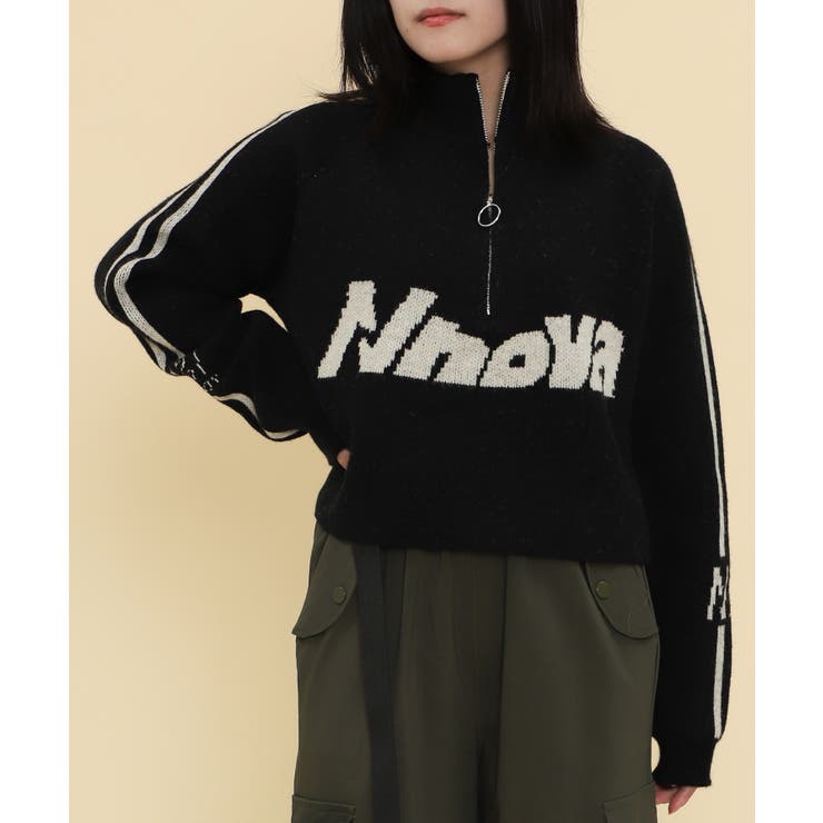 ハーフジップロゴラグランニットプルオーバー | WEGO【WOMEN】 | 詳細画像8 