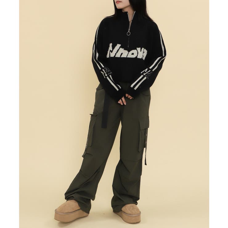 ハーフジップロゴラグランニットプルオーバー | WEGO【WOMEN】 | 詳細画像10 
