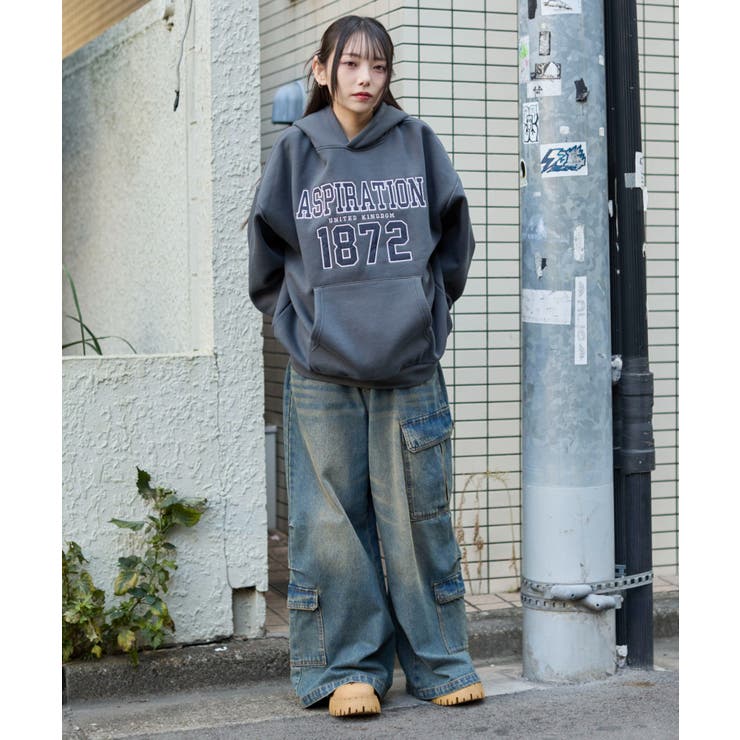 裏起毛グラフィックビッグプルパーカー | WEGO【WOMEN】 | 詳細画像16 