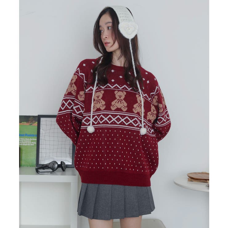 ノルディックベアニットプルーバー | WEGO【WOMEN】 | 詳細画像1 