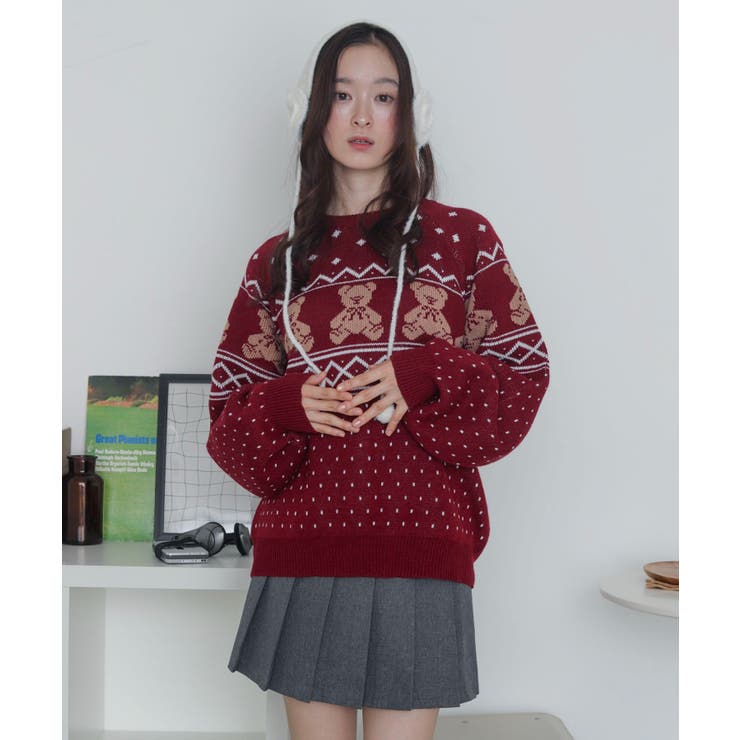 ノルディックベアニットプルーバー | WEGO【WOMEN】 | 詳細画像9 