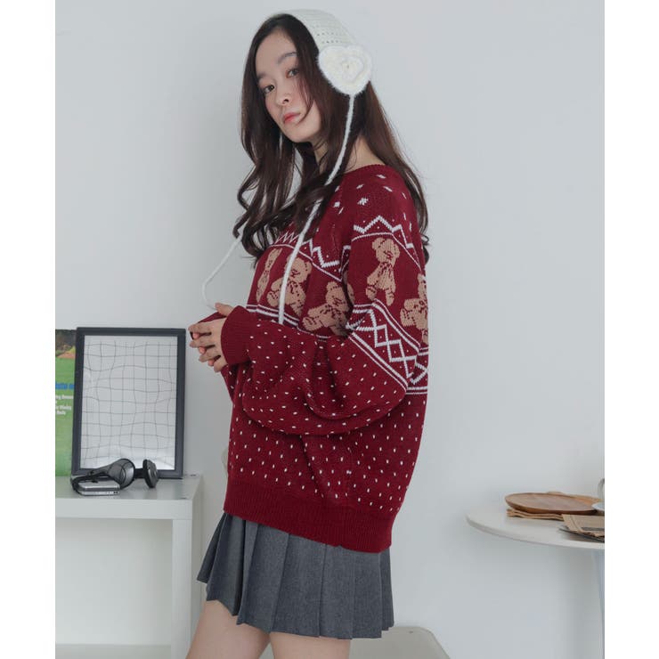 ノルディックベアニットプルーバー | WEGO【WOMEN】 | 詳細画像10 