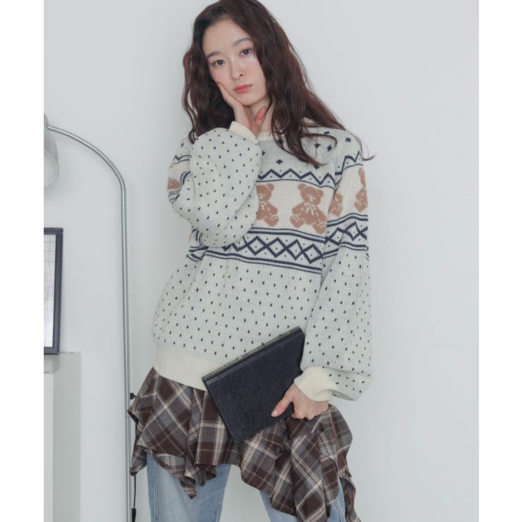 ノルディックベアニットプルーバー | WEGO【WOMEN】 | 詳細画像14 