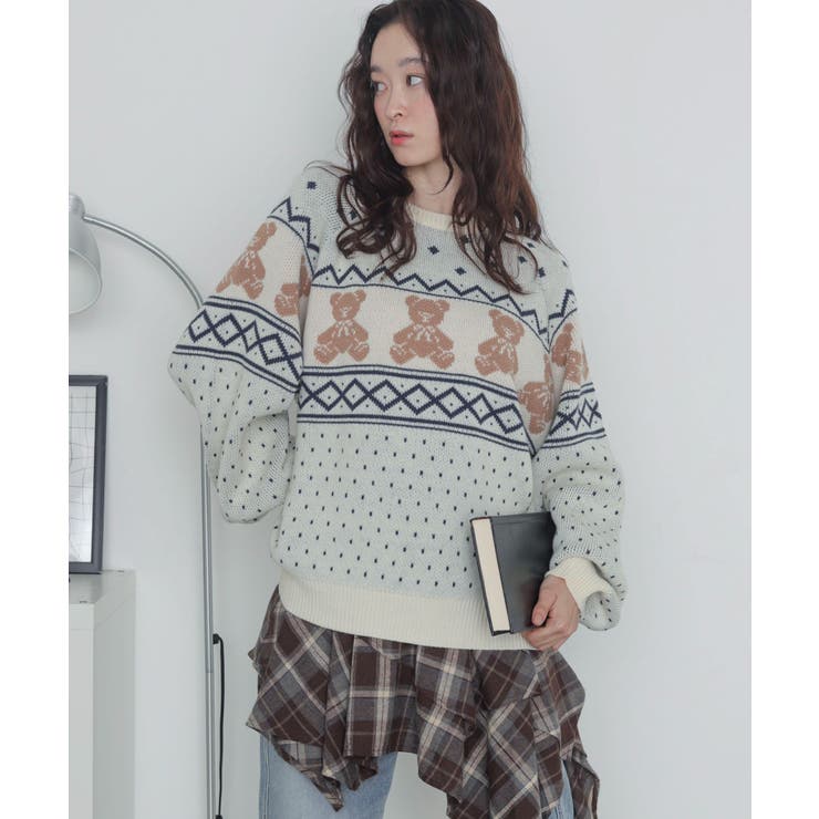 ノルディックベアニットプルーバー | WEGO【WOMEN】 | 詳細画像16 