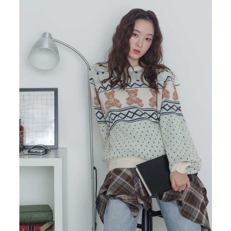 ノルディックベアニットプルーバー | WEGO【WOMEN】 | 詳細画像17 