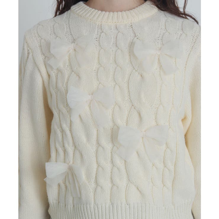 チュールリボンケーブルニット | WEGO【WOMEN】 | 詳細画像5 