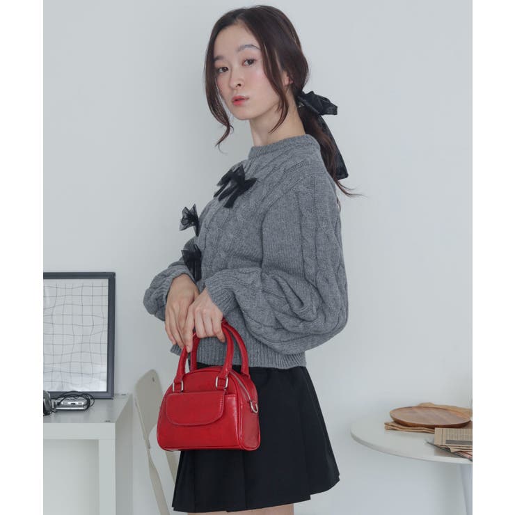 チュールリボンケーブルニット | WEGO【WOMEN】 | 詳細画像10 