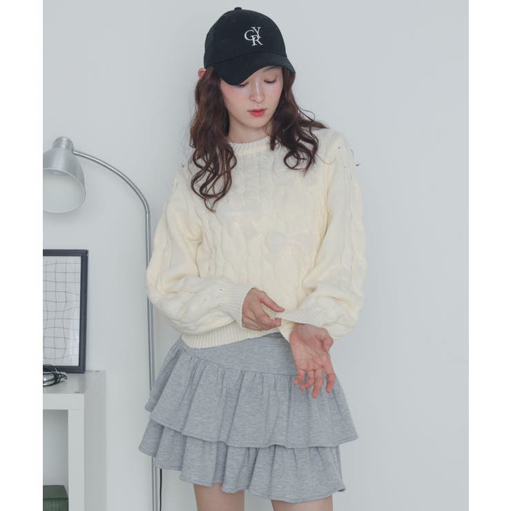 チュールリボンケーブルニット | WEGO【WOMEN】 | 詳細画像13 