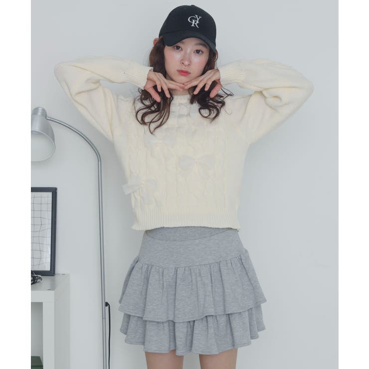 チュールリボンケーブルニット | WEGO【WOMEN】 | 詳細画像14 