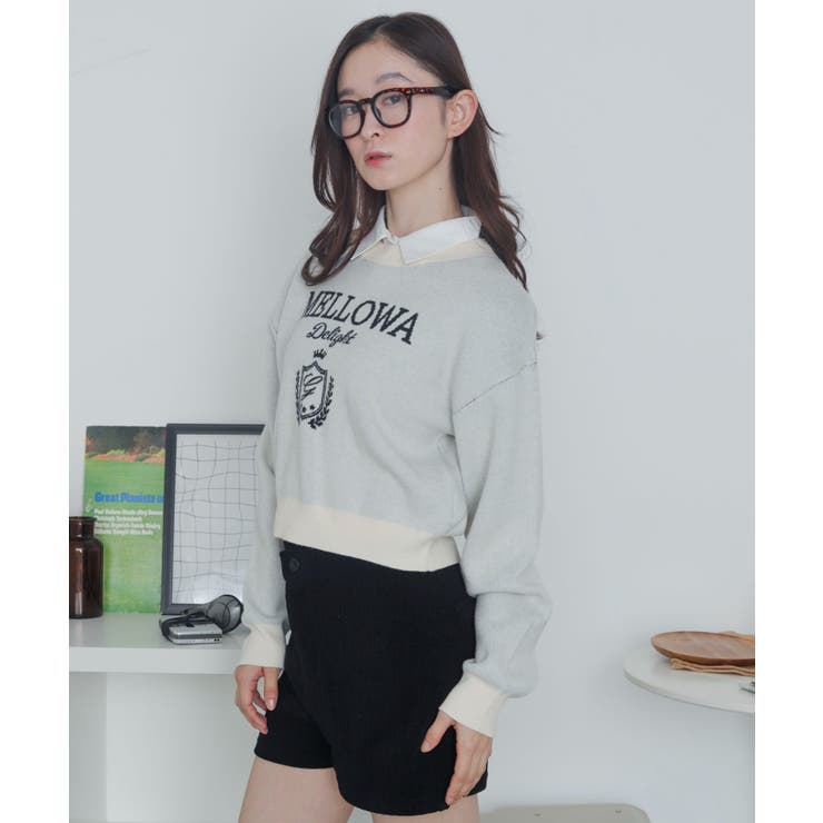 シャツドッキングジャガードニット | WEGO【WOMEN】 | 詳細画像15 