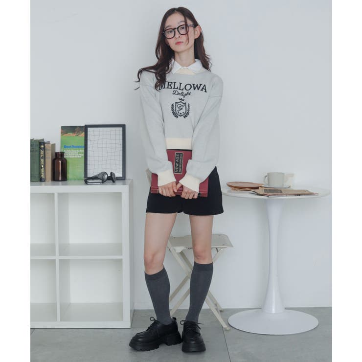 シャツドッキングジャガードニット | WEGO【WOMEN】 | 詳細画像17 