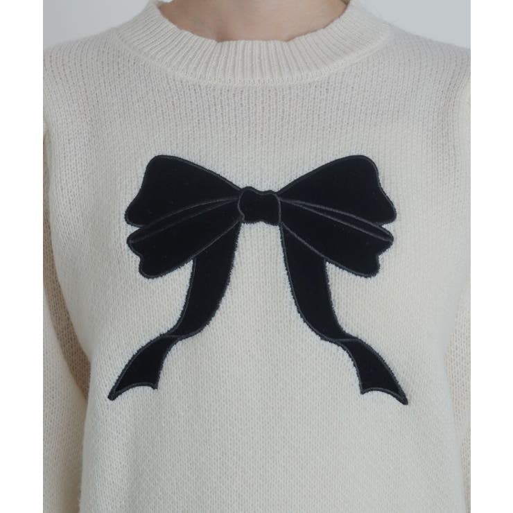 ベロアリボンアップリケタックスリーブニット | WEGO【WOMEN】 | 詳細画像6 
