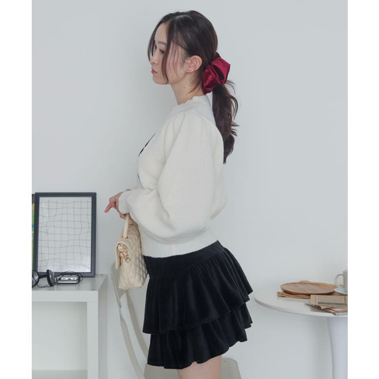 ベロアリボンアップリケタックスリーブニット | WEGO【WOMEN】 | 詳細画像13 