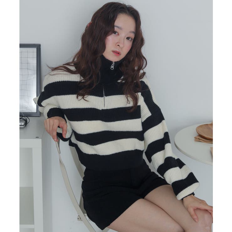 ハーフジップニットプルオーバー | WEGO【WOMEN】 | 詳細画像7 