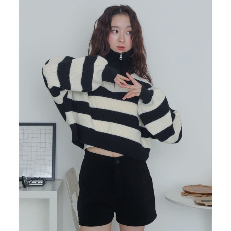 ハーフジップニットプルオーバー | WEGO【WOMEN】 | 詳細画像12 