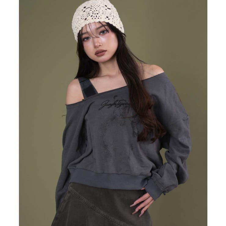 113 | チェックワンショルダースウェット | WEGO【WOMEN】