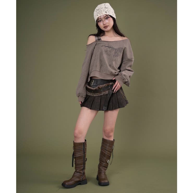 チェックワンショルダースウェット | WEGO【WOMEN】 | 詳細画像2 