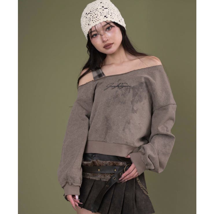 チェックワンショルダースウェット | WEGO【WOMEN】 | 詳細画像4 