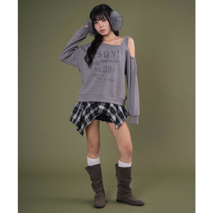 チェックヘムグラフィックワンショルダー | WEGO【WOMEN】 | 詳細画像6 