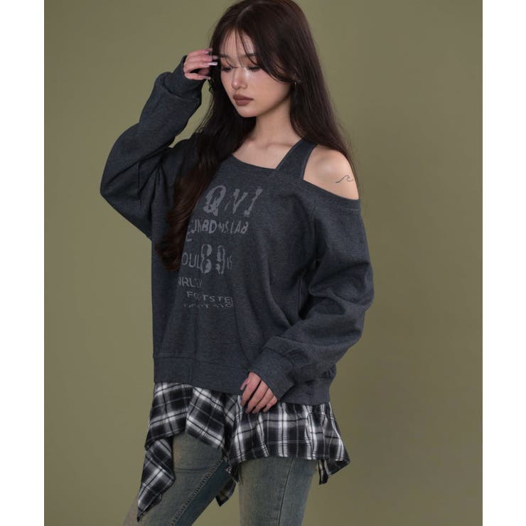 チェックヘムグラフィックワンショルダー | WEGO【WOMEN】 | 詳細画像8 