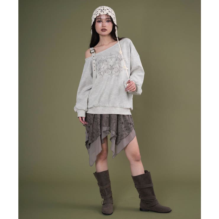 ベルトショルダーグラフィックスウェット | WEGO【WOMEN】 | 詳細画像3 