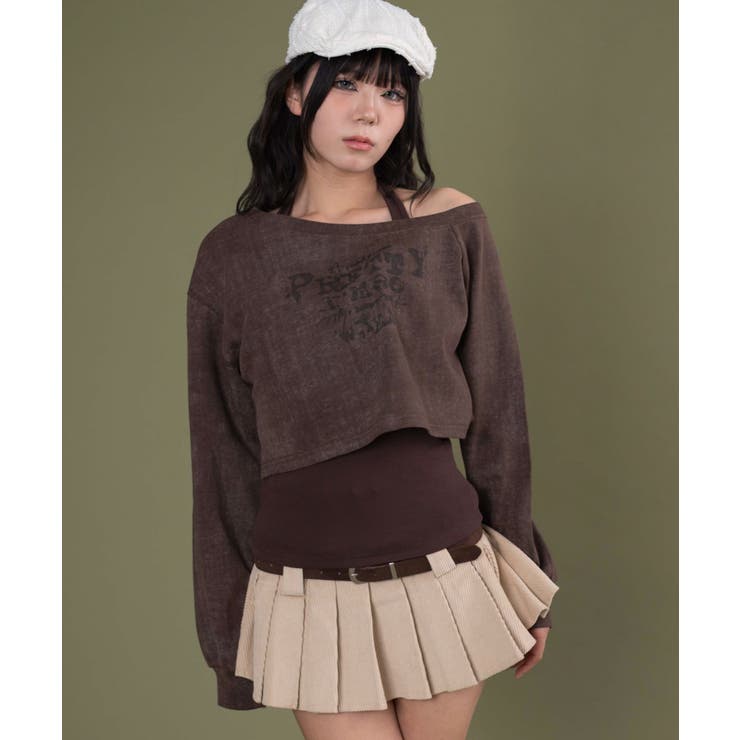 エイジドオフショルダースウェット | WEGO【WOMEN】 | 詳細画像1 