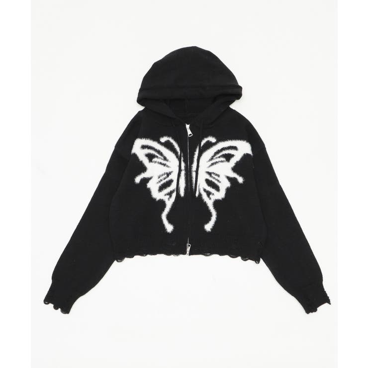 バタフライWジップニットパーカー | WEGO【WOMEN】 | 詳細画像11 