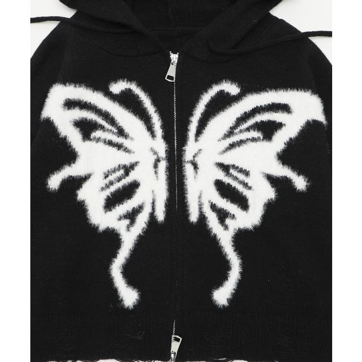 バタフライWジップニットパーカー | WEGO【WOMEN】 | 詳細画像14 