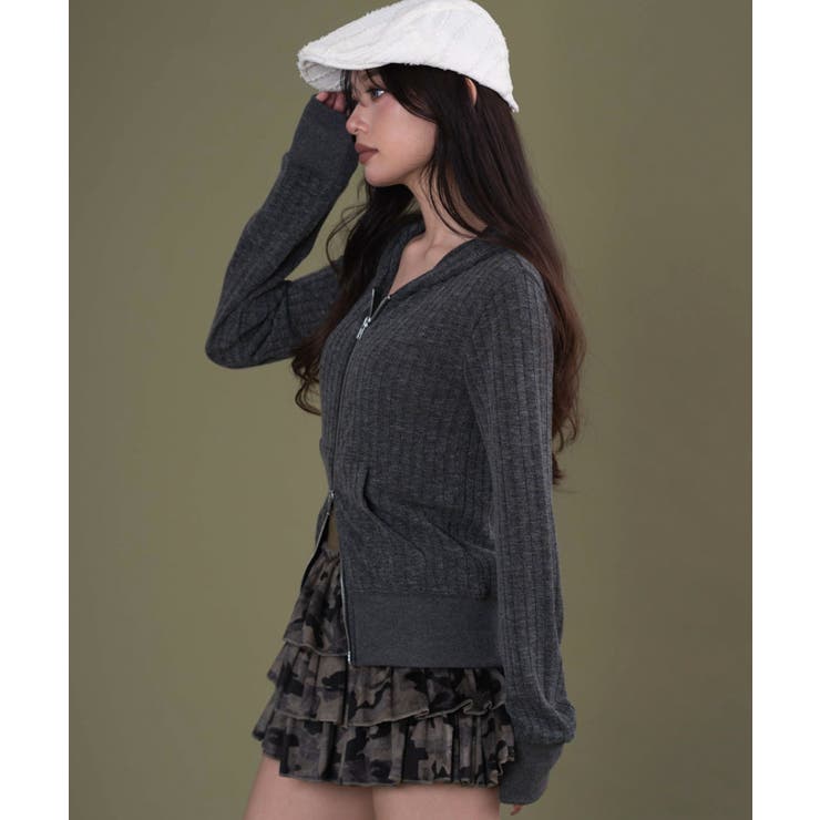 フードラインストーンジップパーカー | WEGO【WOMEN】 | 詳細画像7 