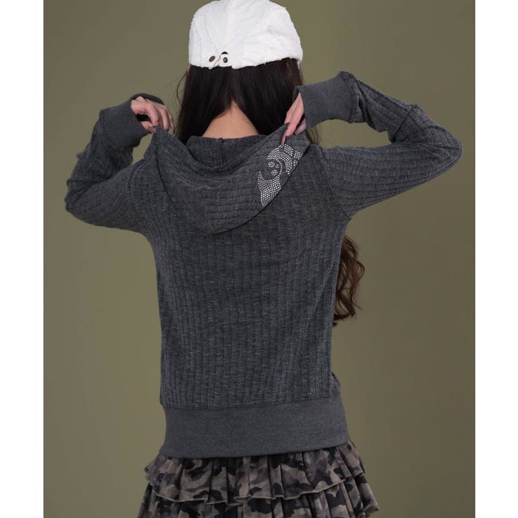 フードラインストーンジップパーカー | WEGO【WOMEN】 | 詳細画像8 