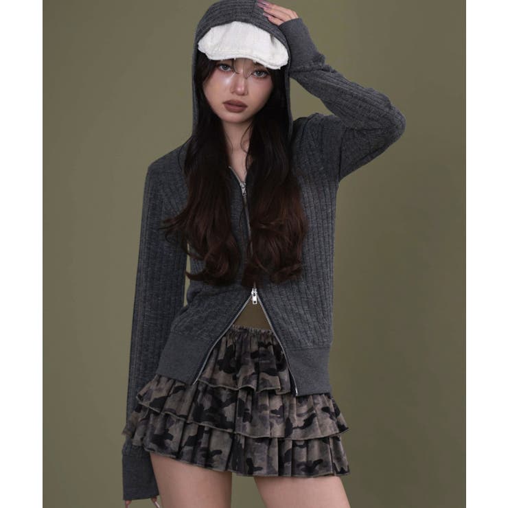 フードラインストーンジップパーカー | WEGO【WOMEN】 | 詳細画像10 