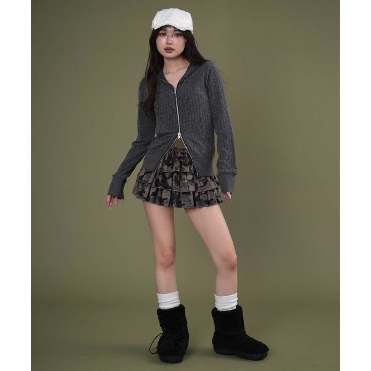 フードラインストーンジップパーカー | WEGO【WOMEN】 | 詳細画像11 