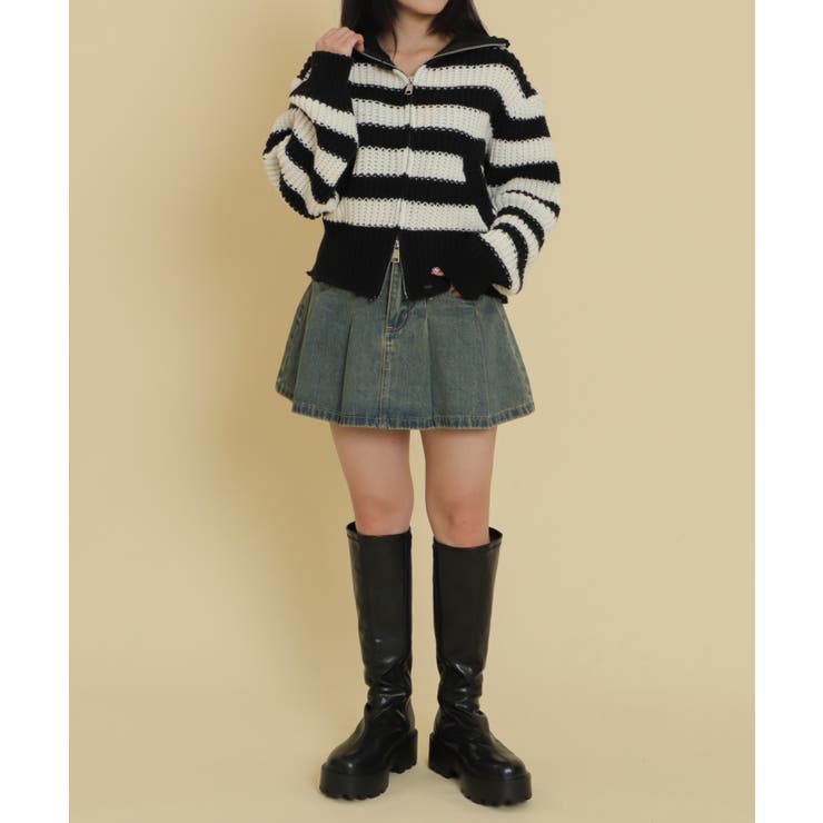 ダメージボーダーZIPニット | WEGO【WOMEN】 | 詳細画像7 