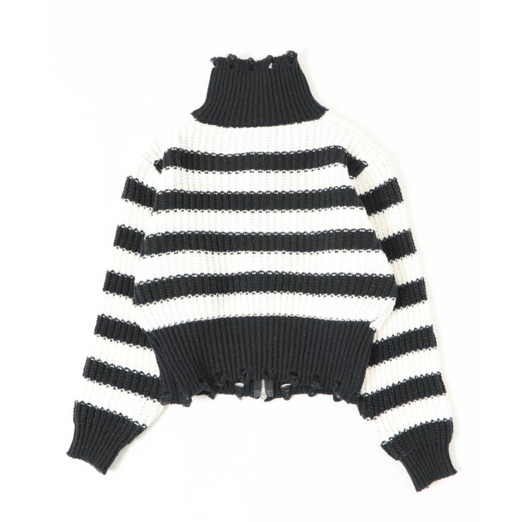 ダメージボーダーZIPニット | WEGO【WOMEN】 | 詳細画像9 