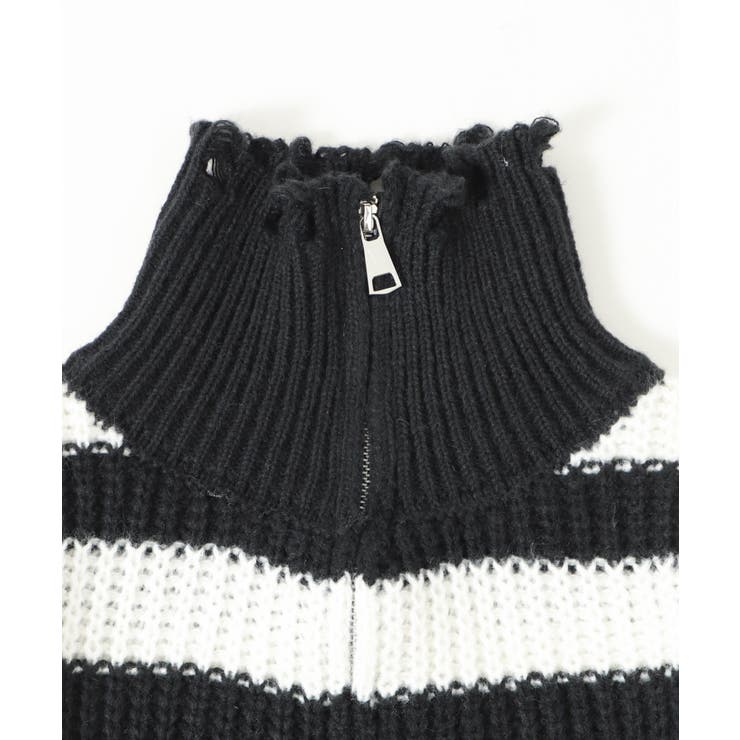ダメージボーダーZIPニット | WEGO【WOMEN】 | 詳細画像10 