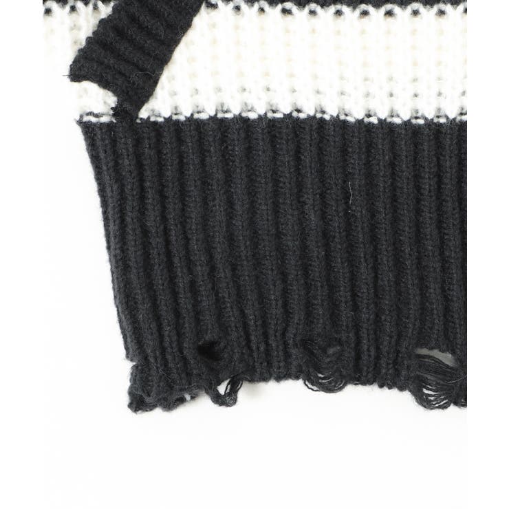 ダメージボーダーZIPニット | WEGO【WOMEN】 | 詳細画像13 