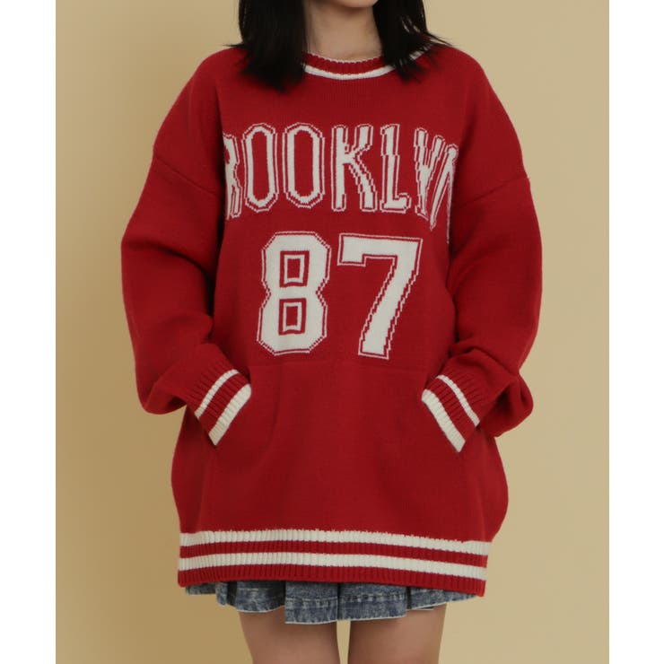 レッド | BLOOKLINニット | WEGO【WOMEN】