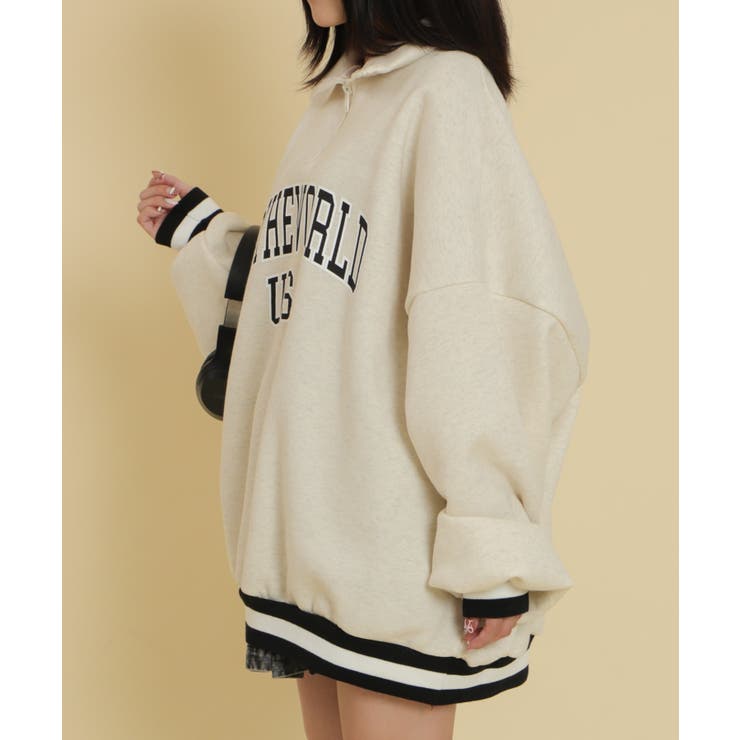 ラインリブハーフZIPビッグスウェット | WEGO【WOMEN】 | 詳細画像5 