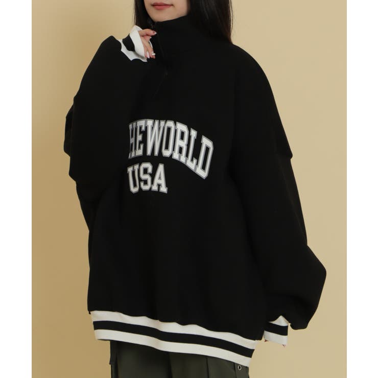 ラインリブハーフZIPビッグスウェット | WEGO【WOMEN】 | 詳細画像8 