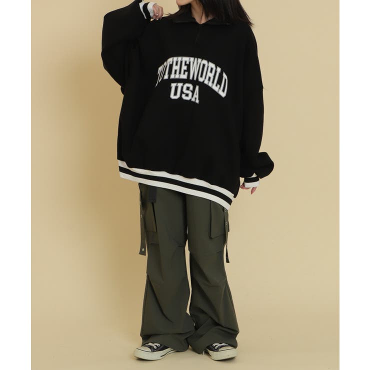 ラインリブハーフZIPビッグスウェット | WEGO【WOMEN】 | 詳細画像9 