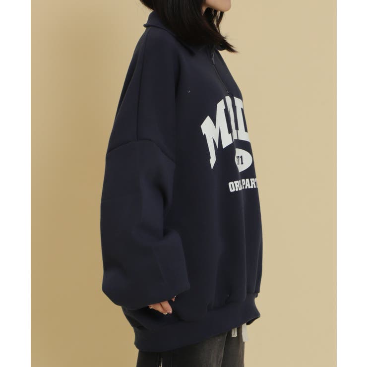 ハーフZIPカレッジビッグスウェット | WEGO【WOMEN】 | 詳細画像4 