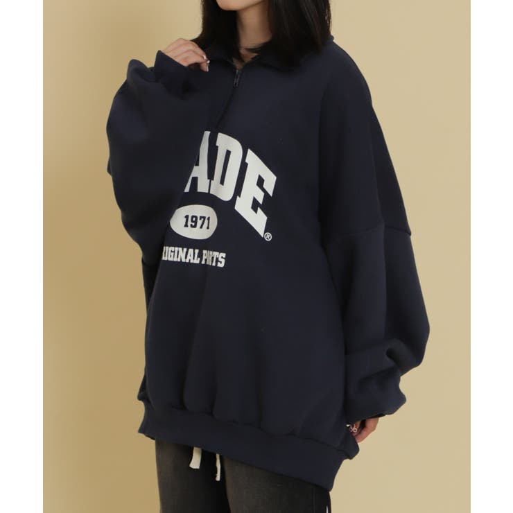 ハーフZIPカレッジビッグスウェット | WEGO【WOMEN】 | 詳細画像6 