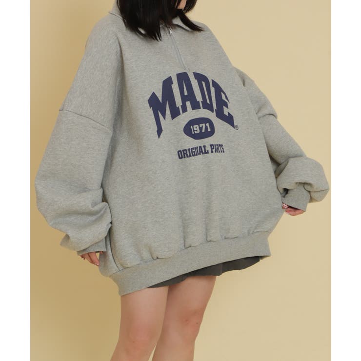 ハーフZIPカレッジビッグスウェット | WEGO【WOMEN】 | 詳細画像9 