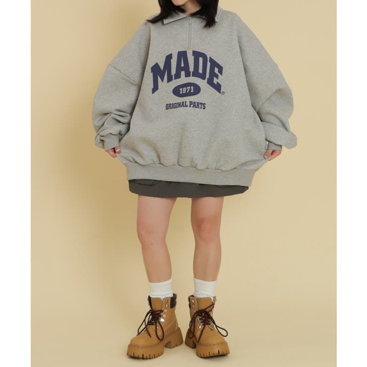 ハーフZIPカレッジビッグスウェット | WEGO【WOMEN】 | 詳細画像10 