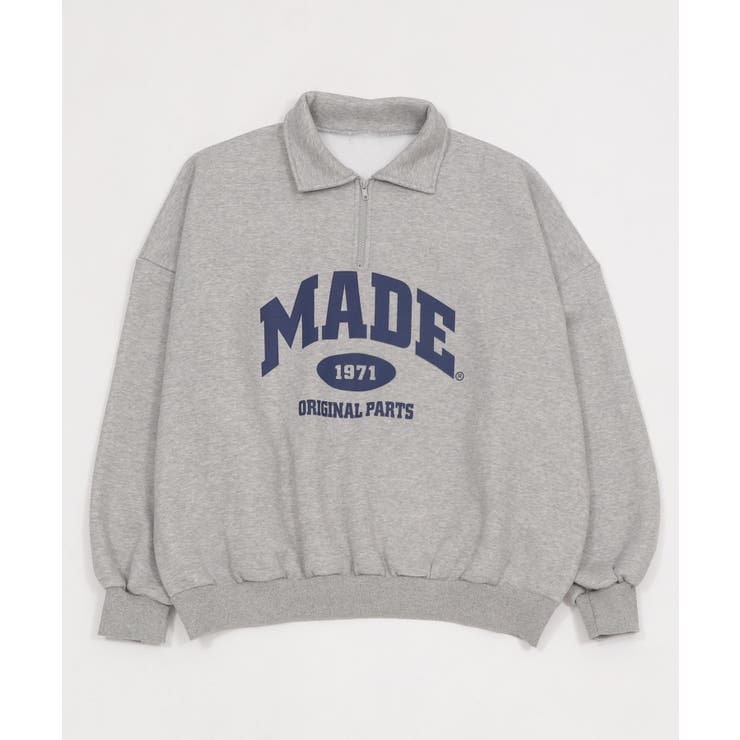 ハーフZIPカレッジビッグスウェット | WEGO【WOMEN】 | 詳細画像11 