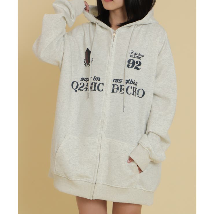 杢グレー | ゲームデザインビッグジップパーカー | WEGO【WOMEN】