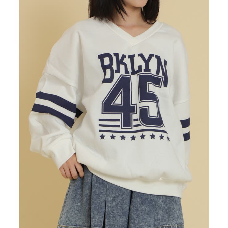 ホワイト | BKLYNナンバービッグスウェット | WEGO【WOMEN】