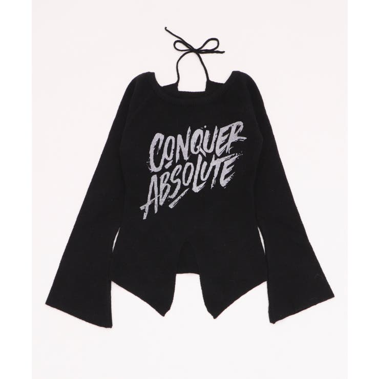 ブラック | オフショルロゴスリットニットトップ | WEGO【WOMEN】