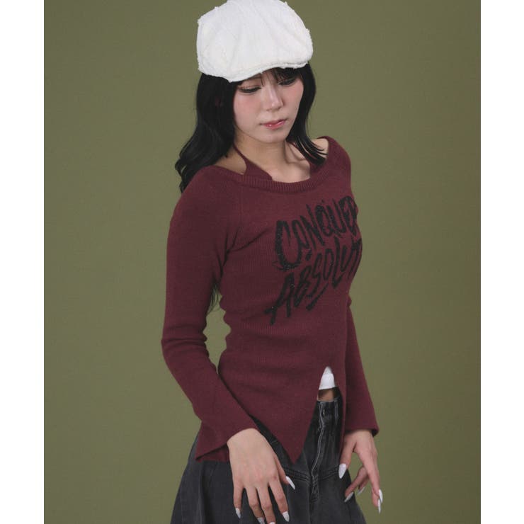 オフショルロゴスリットニットトップ | WEGO【WOMEN】 | 詳細画像6 
